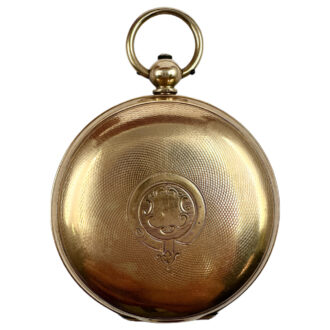 English 9K gold full hunter pocket watch Circa 1850