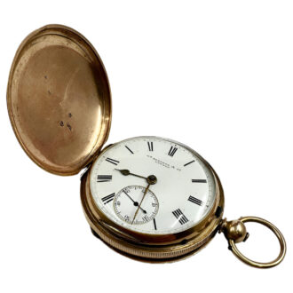 English 9K gold full hunter pocket watch Circa 1850