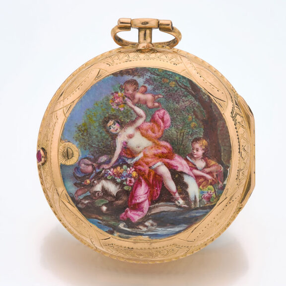 French verge in gold and enamel consular case Circa 1760 French verge in gold and enamel consular case Circa 1760