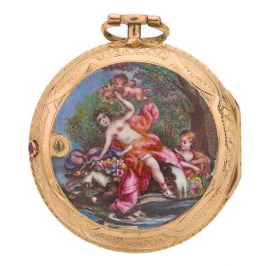 French verge in gold and enamel consular case Circa 1760