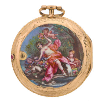 French verge in gold and enamel consular case Circa 1760