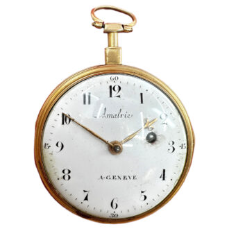 Swiss 18K yellow gold open faced pocket watch Circa 1795