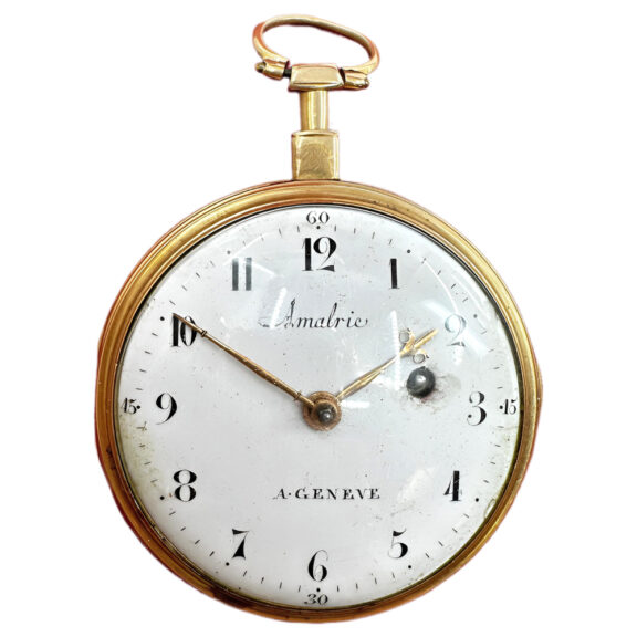 Swiss 18K yellow gold open faced pocket watch Circa 1795 Swiss 18K yellow gold open faced pocket watch Circa 1795
