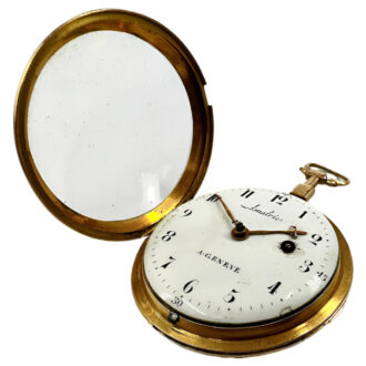 Swiss 18K yellow gold open faced pocket watch Circa 1795 Swiss 18K yellow gold open faced pocket watch Circa 1795