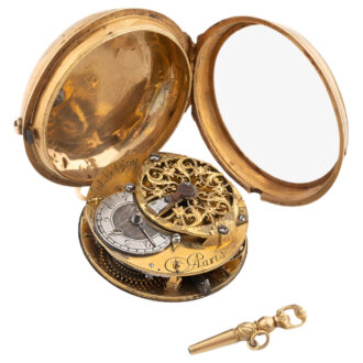 French 18K yellow gold open faced pocket watch Circa 1895