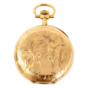 French 18K yellow gold open faced pocket watch Circa 1900