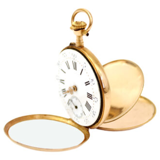 French 18K yellow gold open faced pocket watch Circa 1900