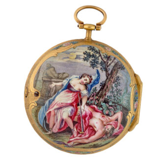 Polychrome enamel painted Etienne Lenoir verge Circa 1740 Polychrome enamel painted Etienne Lenoir verge Circa 1740