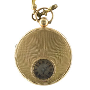 French 18K yellow gold pocket watch with chain Circa 1850