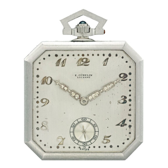Swiss fine platinum cushion form watch Circa 1930