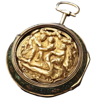 English 18K gold triple cased repoussé watch Circa 1790