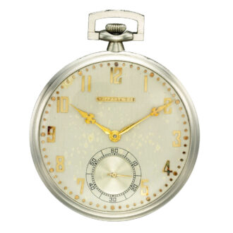 Swiss platinum open faced keyless pocket watch Circa 1940
