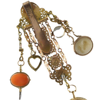 French 18K gold verge watch with chatelaine Circa 1790 French 18K gold verge watch with chatelaine Circa 1790