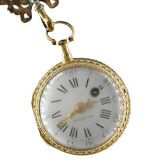 French 18K gold verge watch with chatelaine Circa 1790 French 18K gold verge watch with chatelaine Circa 1790