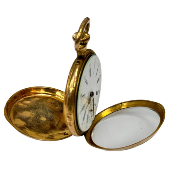 Swiss 18K yellow gold open faced pocket watch Circa 1900 Swiss 18K yellow gold open faced pocket watch Circa 1900