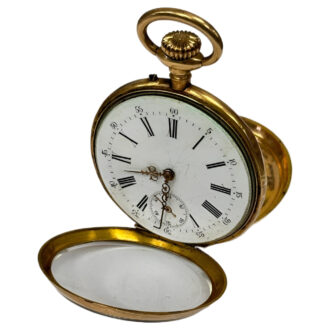 Swiss 18K yellow gold open faced pocket watch Circa 1900