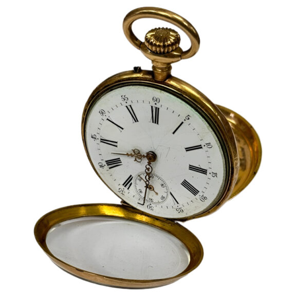 Swiss 18K yellow gold open faced pocket watch Circa 1900 Swiss 18K yellow gold open faced pocket watch Circa 1900