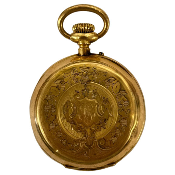 Swiss 18K yellow gold open faced pocket watch Circa 1900 Swiss 18K yellow gold open faced pocket watch Circa 1900