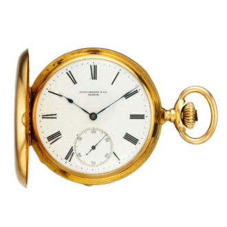 Swiss gold hunting cased watch with 'extra' movement Circa 1884