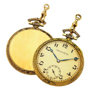 Swiss gold and enamel keyless pocket watch Circa 1921