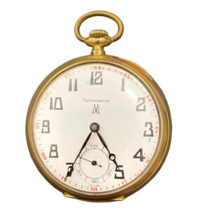 French 18K gold Art Deco chronometer pocket watch Circa 1930
