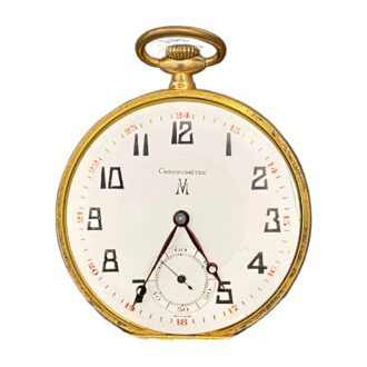 French 18K gold Art Deco chronometer pocket watch Circa 1930