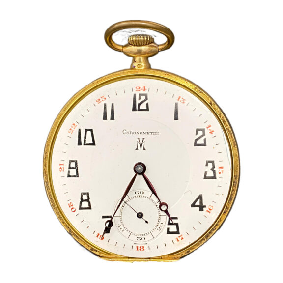 French 18K gold Art Deco chronometer pocket watch Circa 1930 French 18K gold Art Deco chronometer pocket watch Circa 1930