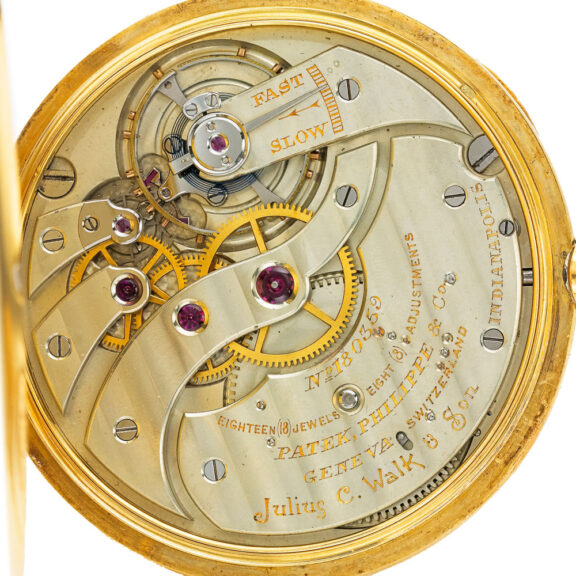 Swiss yellow gold open faced watch with Empire motif Circa 1913 Swiss yellow gold open faced watch with Empire motif Circa 1913