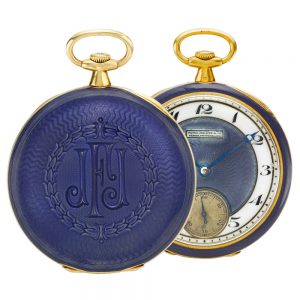 Fine and rare Swiss gold and enamel open faced watch Circa 1916