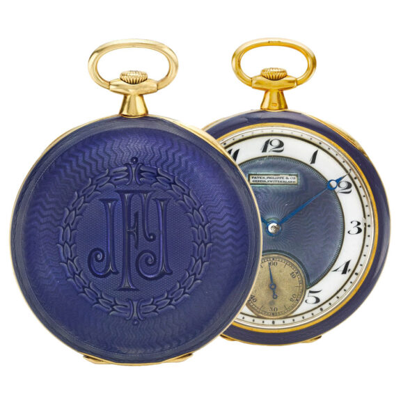 Fine and rare Swiss gold and enamel open faced watch Circa 1916