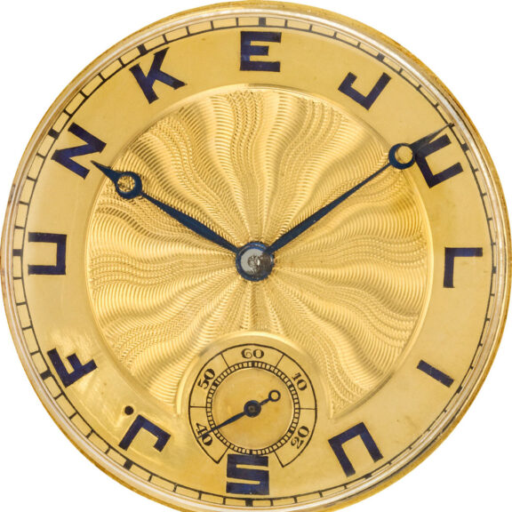 Fine and rare Swiss gold and enamel open faced watch Circa 1916 Fine and rare Swiss gold and enamel open faced watch Circa 1916
