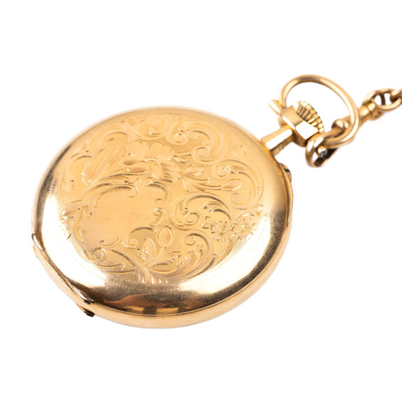 Swiss 18K yellow gold open faced pocket watch Circa 1900 Swiss 18K yellow gold open faced pocket watch Circa 1900