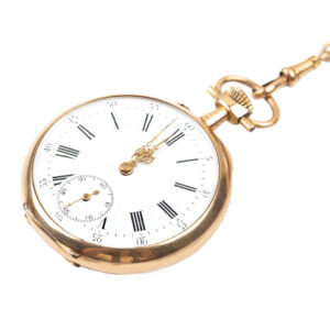 Swiss 18K yellow gold open faced pocket watch Circa 1900