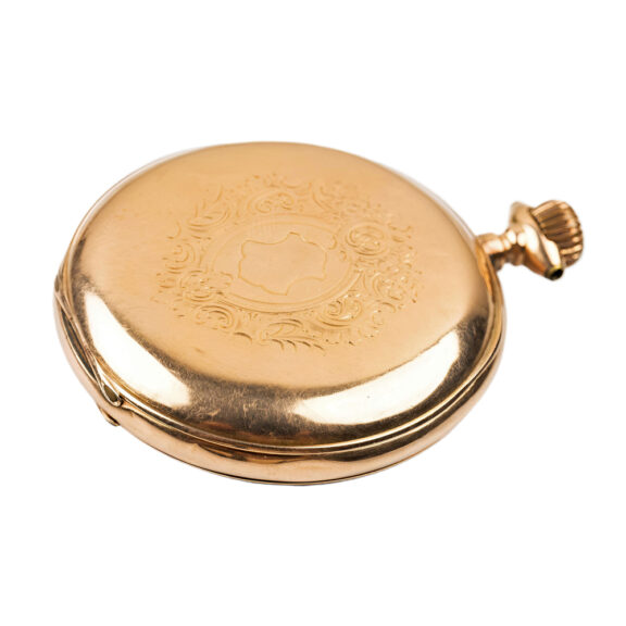 Swiss 18K yellow gold open faced pocket watch Circa 1900 Swiss 18K yellow gold open faced pocket watch Circa 1900