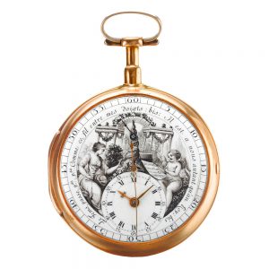 Swiss gold fine and rare gold self winding watch Circa 1790