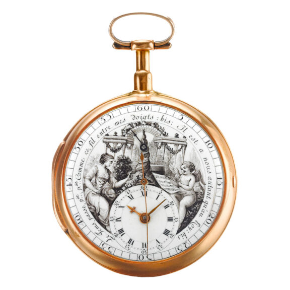 Swiss gold fine and rare gold self winding watch Circa 1790