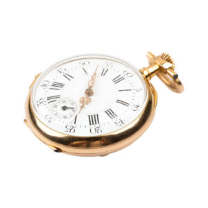 Swiss 18K yellow gold open faced pocket watch Circa 1885