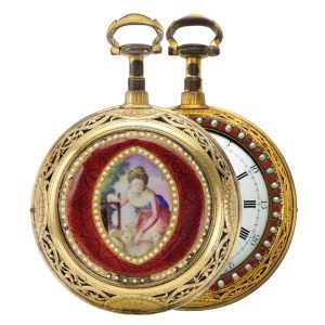 English gilt clock watch for the Chinese market Circa 1790