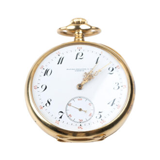 Swiss 18K yellow gold open faced pocket watch Circa 1900