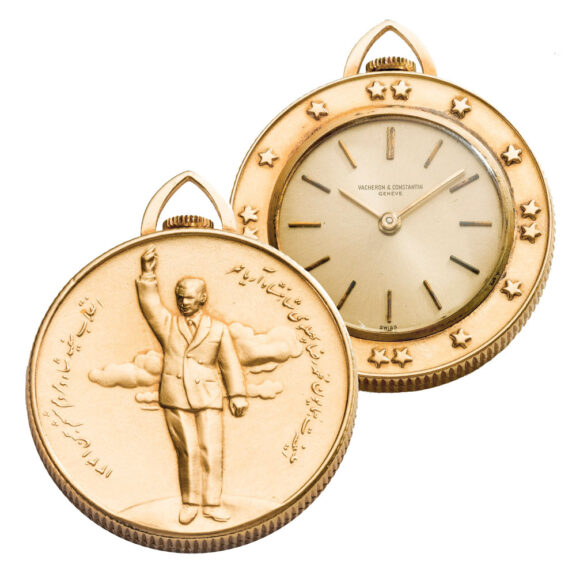 Swiss gold yellow gold persian medallion watch Circa 1970