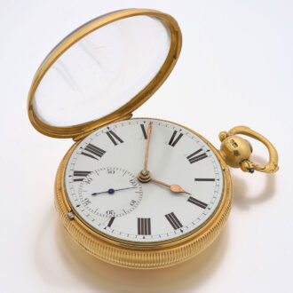 English heavy 18 carat lever watch in a gold case Circa 1826
