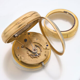 English heavy 18 carat lever watch in a gold case Circa 1826