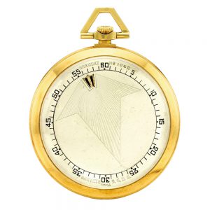 Fine Swiss gold wandering jump hour watch Circa 1925