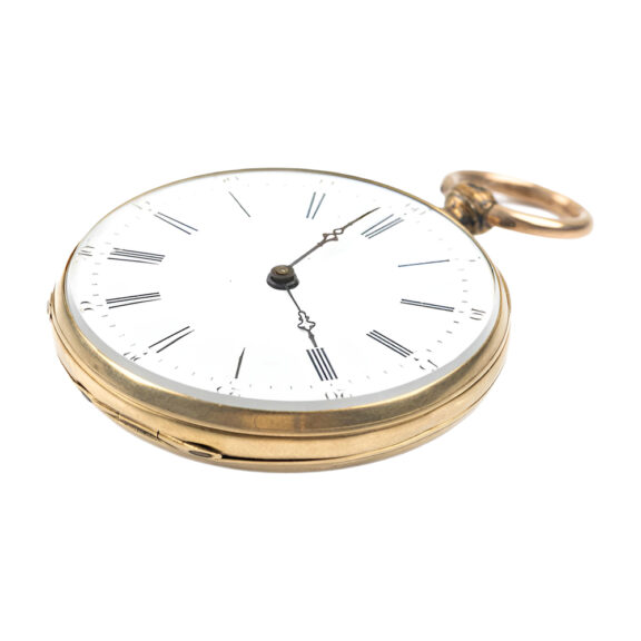 Swiss 18K yellow gold open faced pocket watch Circa 1850 Swiss 18K yellow gold open faced pocket watch Circa 1850