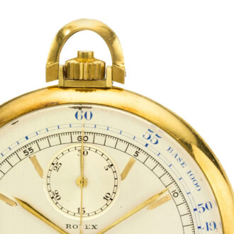 Swiss gold open faced chronograph pocket watch Circa 1940