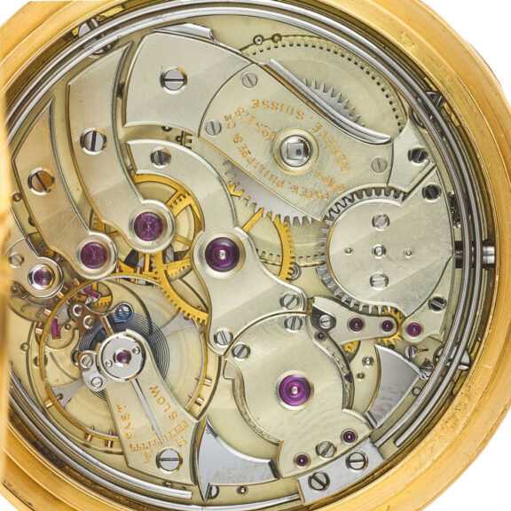 Swiss gold open faced minute repeating watch Circa 1905 Swiss gold open faced minute repeating watch Circa 1905