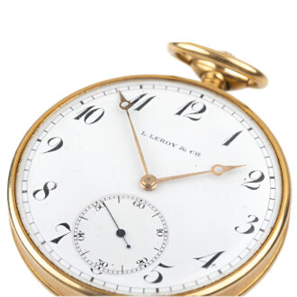 French 18K yellow gold open faced pocket watch Circa 1925