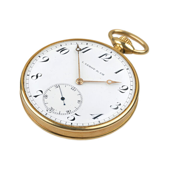 French 18K yellow gold open faced pocket watch Circa 1925