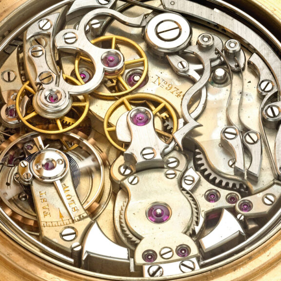 Swiss gold repeating split seconds chronograph Circa 1894 Swiss gold repeating split seconds chronograph Circa 1894