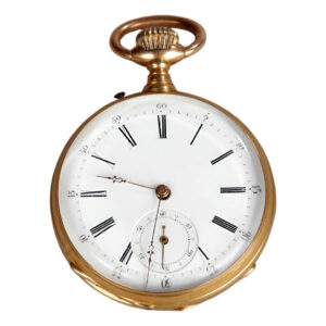 Swiss 18K yellow gold open faced pocket watch Circa 1890